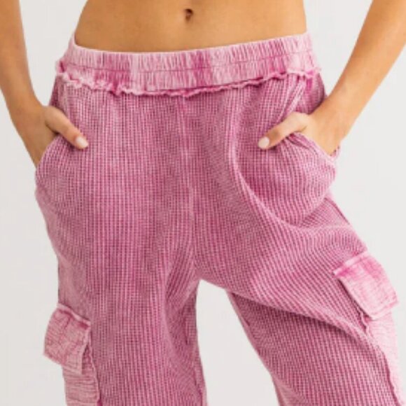 Pink Casual comfy cargo pants - Picture 4 of 5